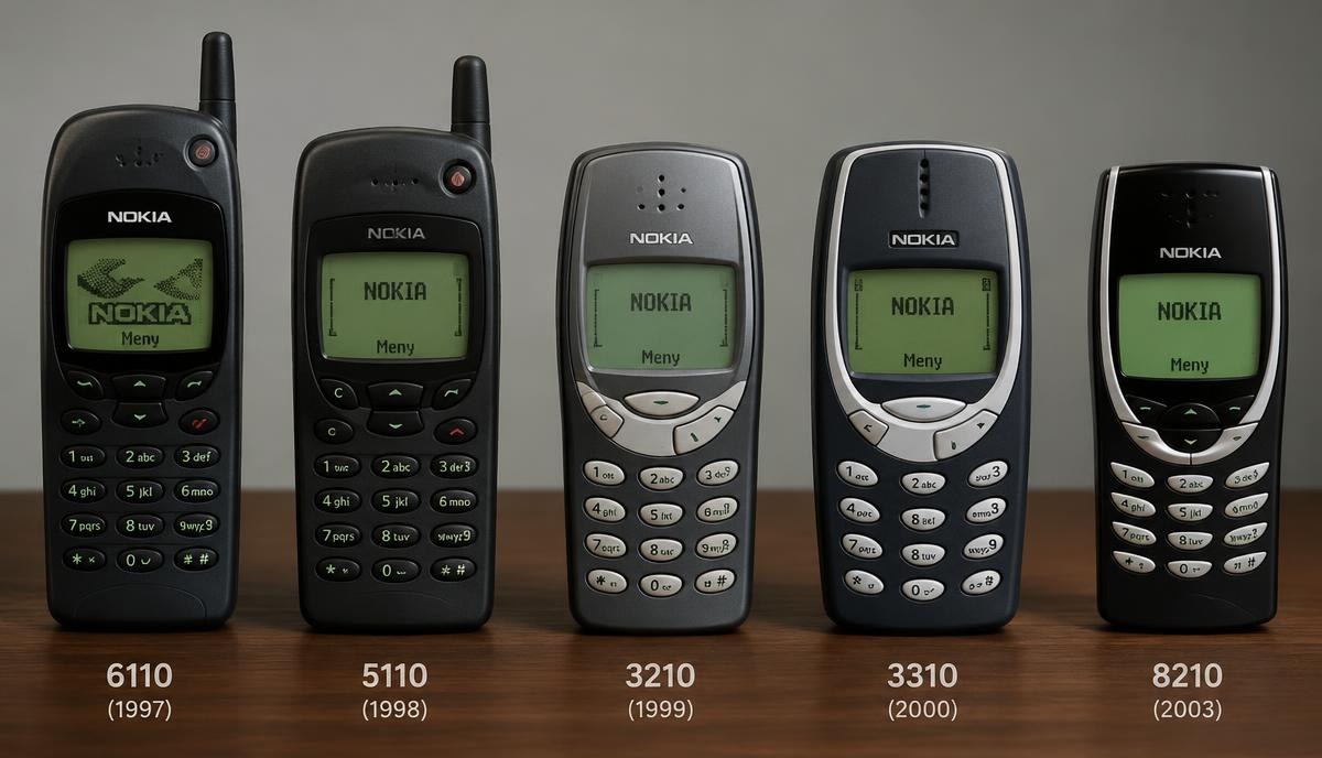A line-up of classic Nokia phones that shipped with Snake A line-up of classic Nokia phones that shipped with Snake